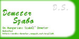 demeter szabo business card